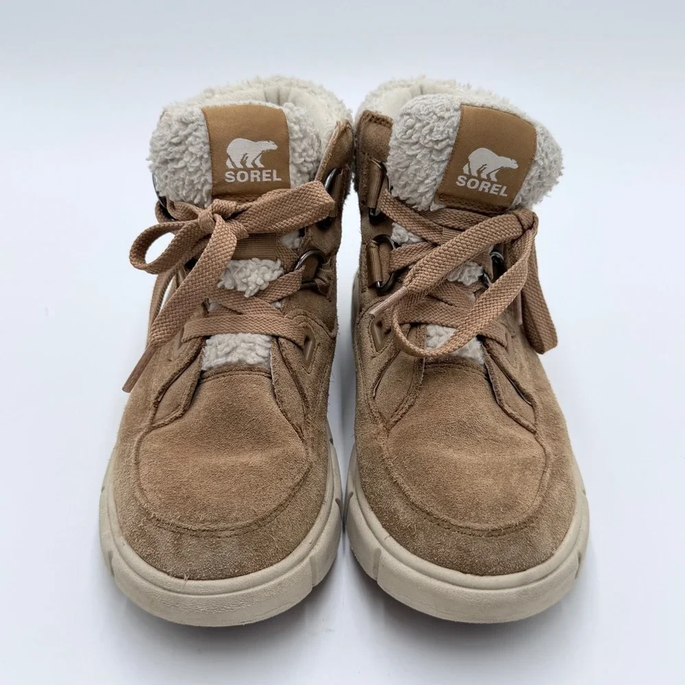 Sorel Explorer II Joan Waterproof Suede Faux Fur Boots Brown Womens 6 NL5125-252